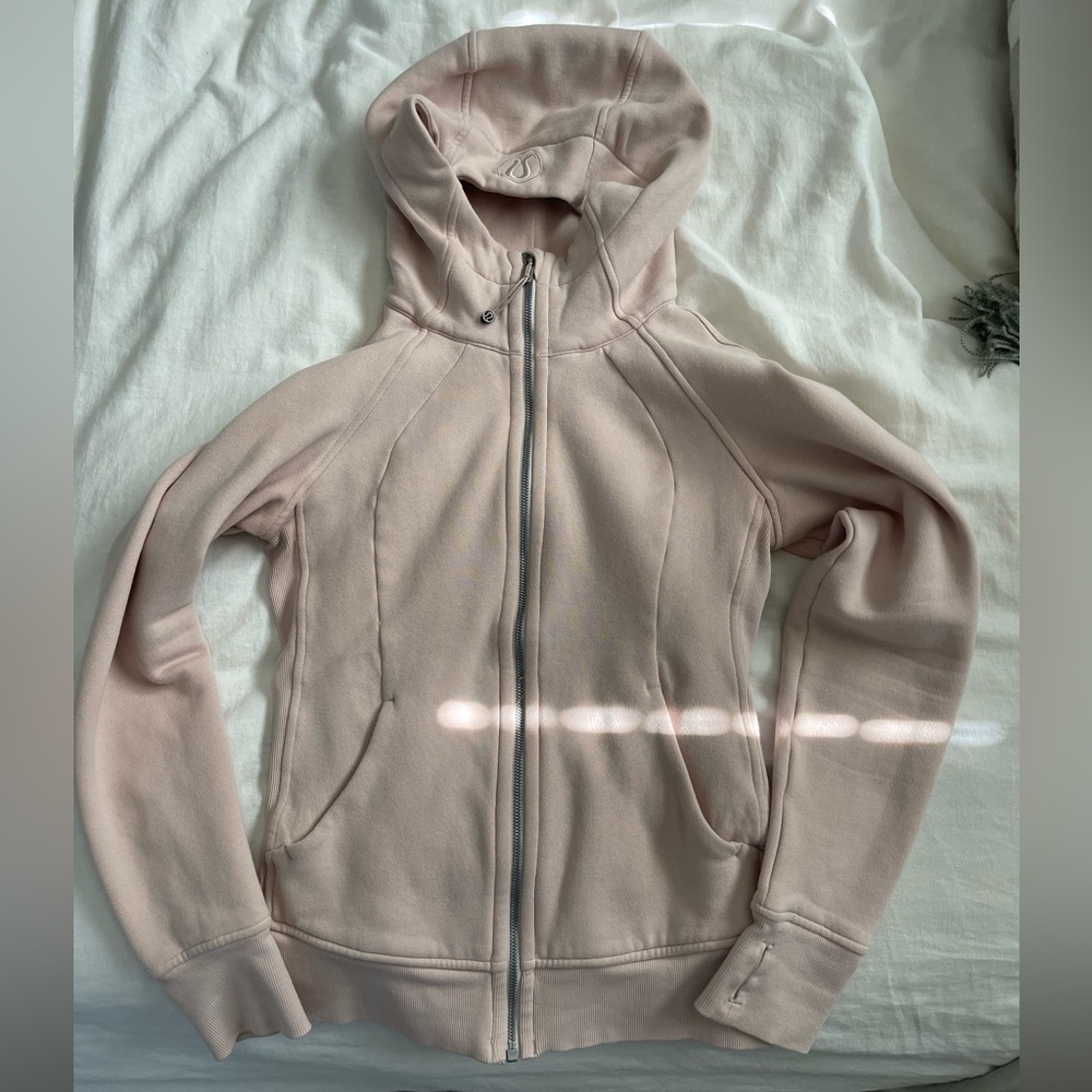 Lululemon Scuba Full Zip Hoodie HARDLY worn size 6 light pink